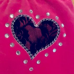 Candies Cute Velour Pink studded heart pants